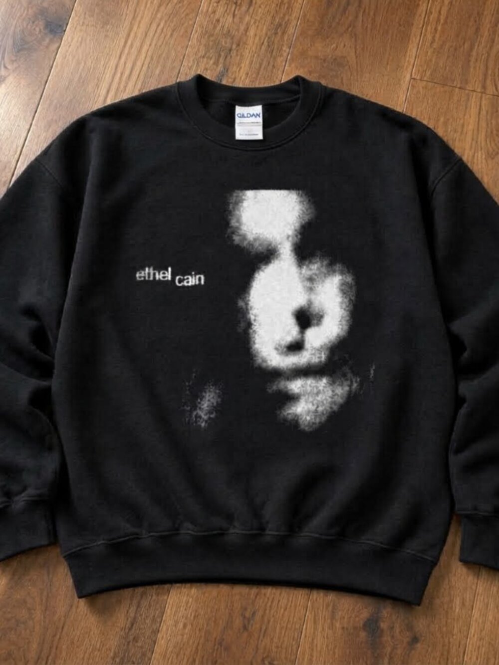 Gildan Black Ethel Cain Crewneck Graphic Sweatshirt